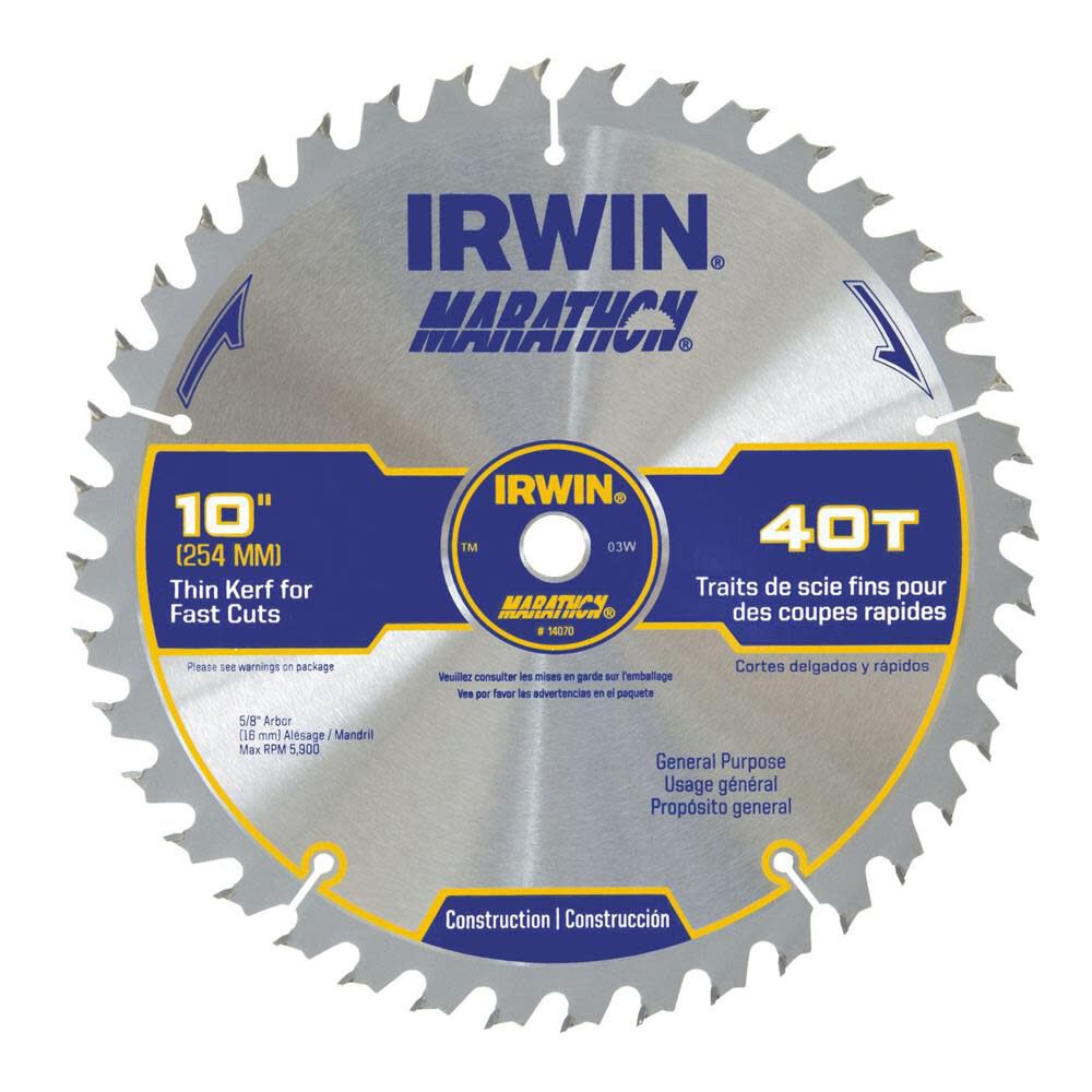 Saw Blade 10 In. 40T MARATHON 14070