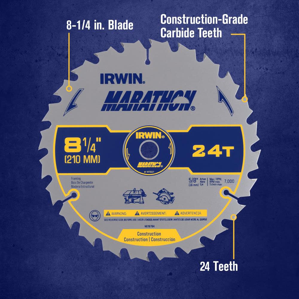 SAW BLADE 8 1/4in 24T MARATHON CD 14050ZR