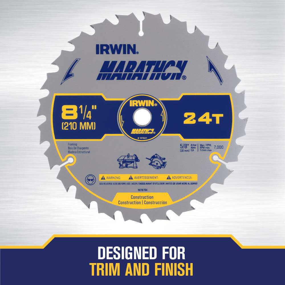 SAW BLADE 8 1/4in 24T MARATHON CD 14050ZR