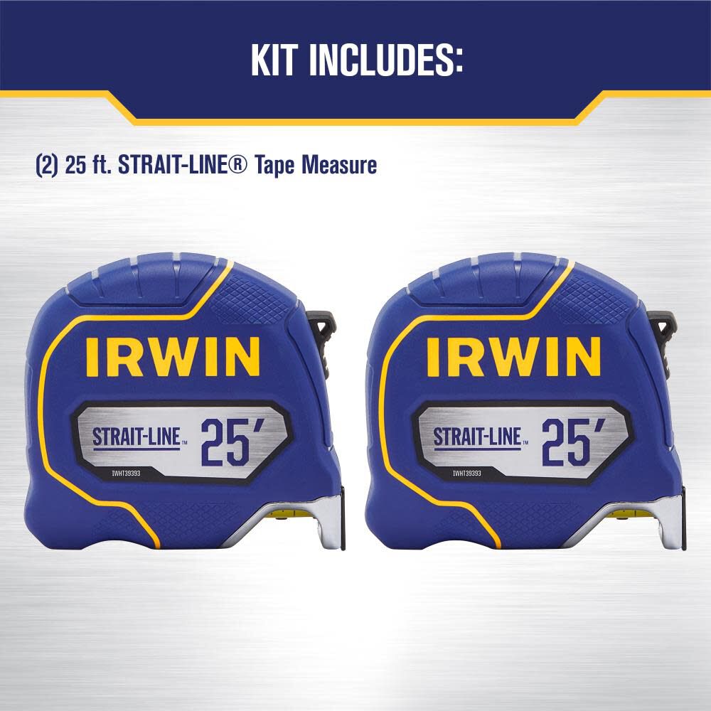 STRAIT-LINE 2-Pack 25-ft Tape Measure IWHT39396S