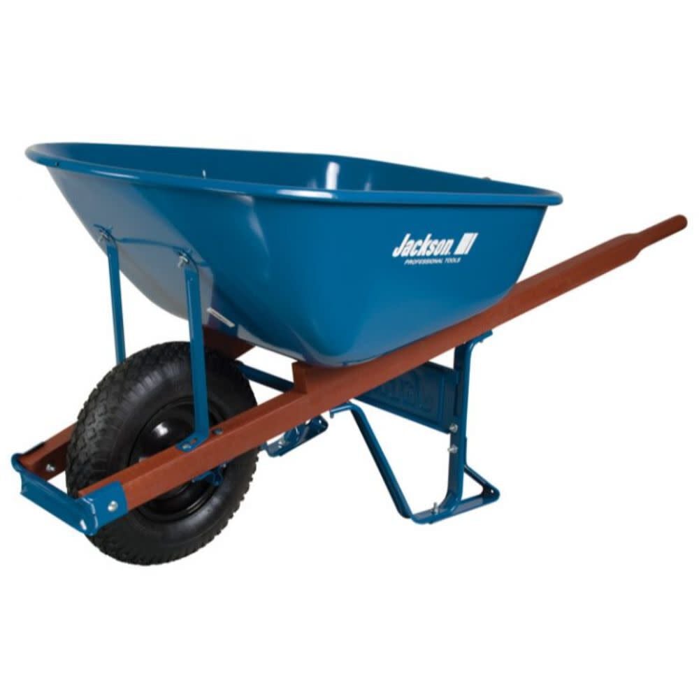 6 cu. ft. Steel Contractor Wheelbarrow with Single Knobby Tire M6T22