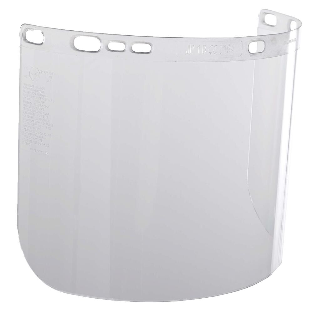 Face Shield Window for Headgea Polycarbonate Unbound D Shape Clear 12 Units/Case 29087