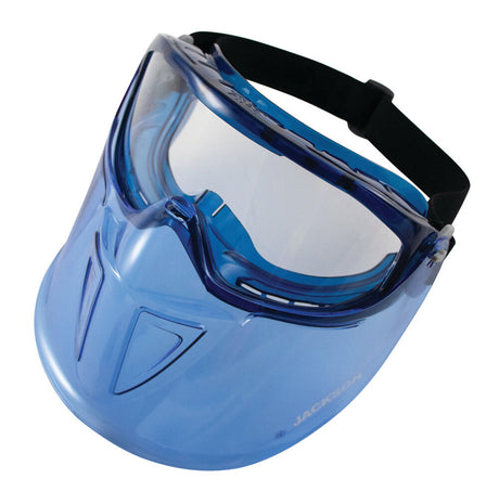 GPL500 Premium Goggle with Detachable Face Shield Clear Lens Anti-Fog Coating Blue Frame 21000