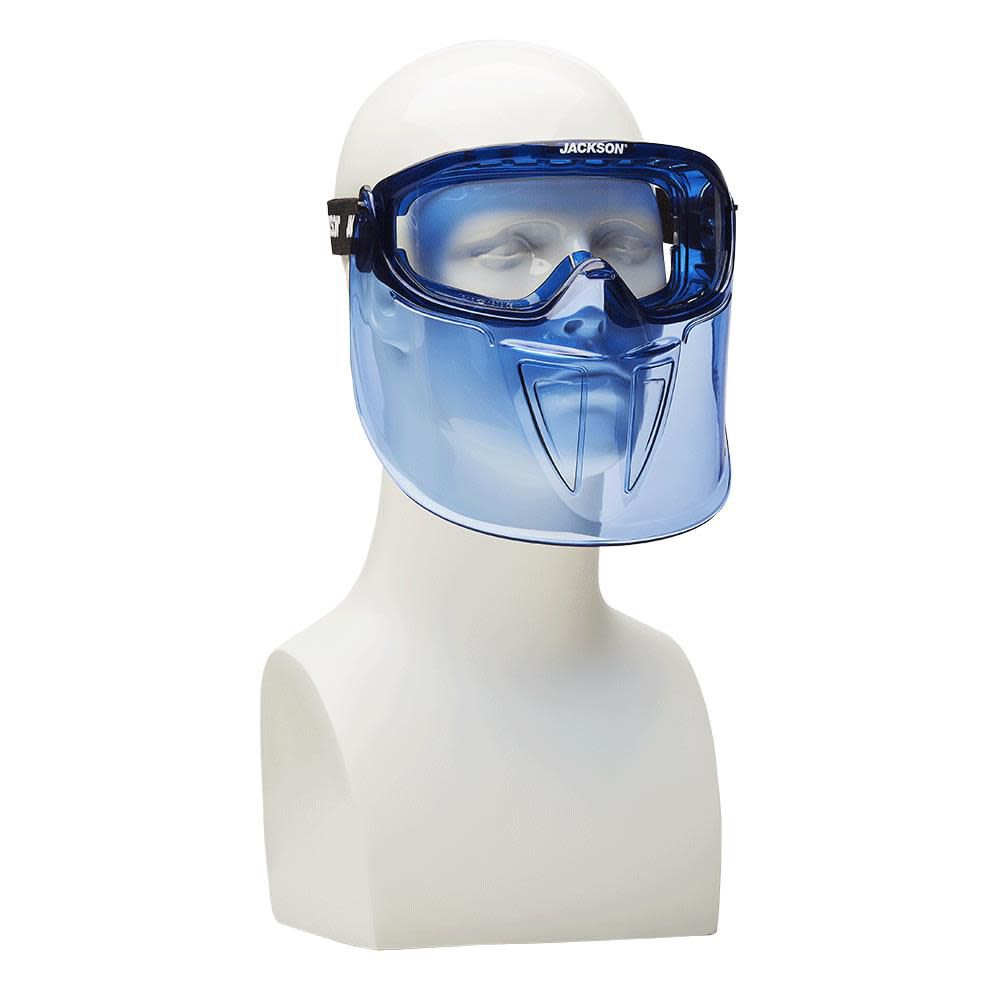 GPL500 Premium Goggle with Detachable Face Shield Clear Lens Anti-Fog Coating Blue Frame 21000