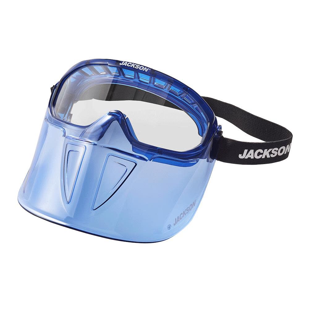 GPL500 Premium Goggle with Detachable Face Shield Clear Lens Anti-Fog Coating Blue Frame 21000