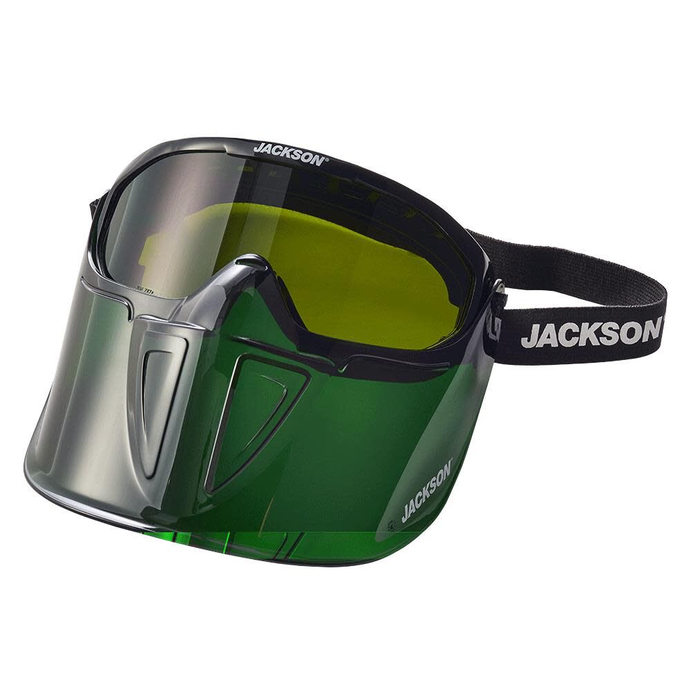 GPL530 Premium Goggle with Detachable Face Shield Shade 3 IR Lens Anti-Fog Coating Green Frame 21001