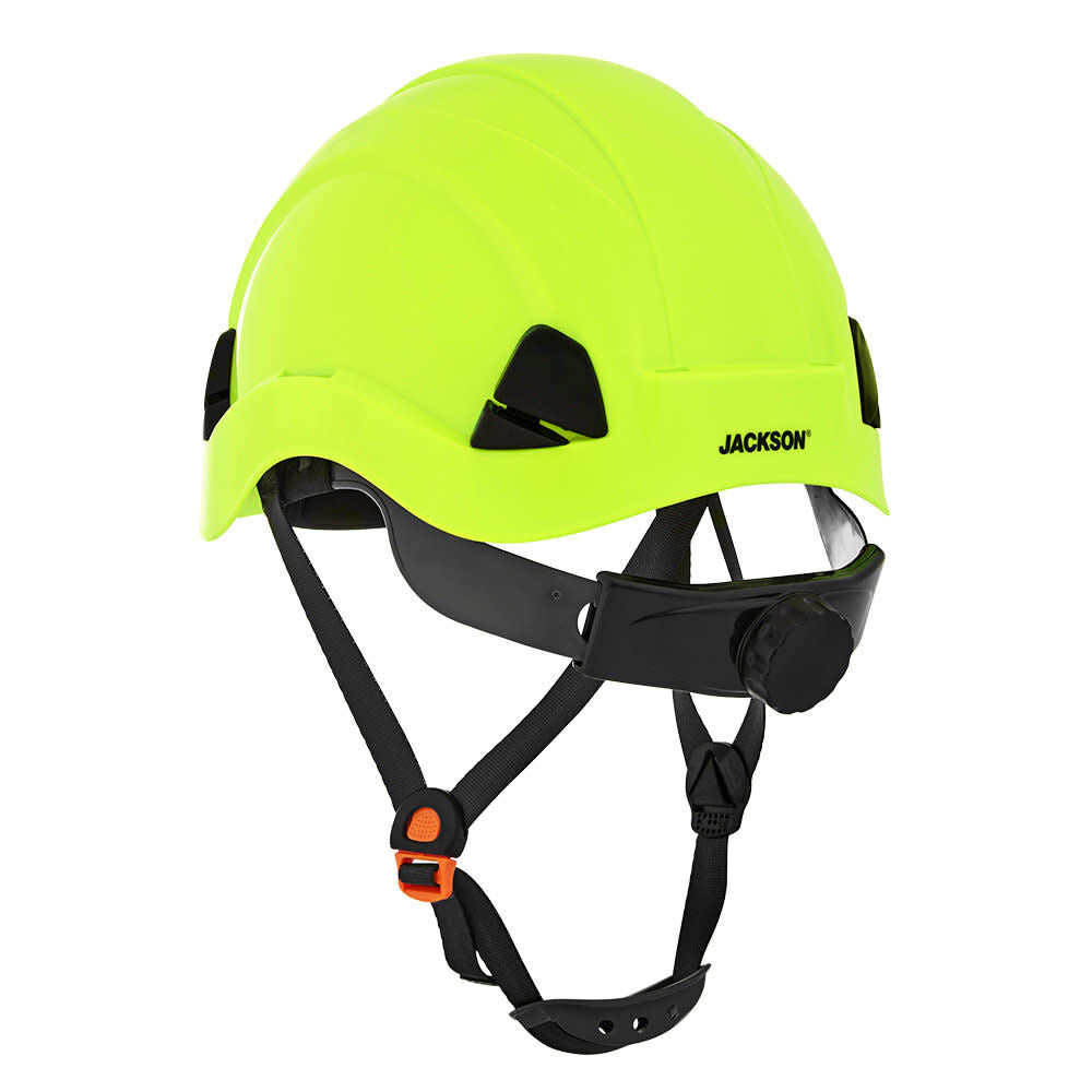 Industrial Climbing Non-Vented Hard Hat,CH-300 Hi-Viz Green 20906