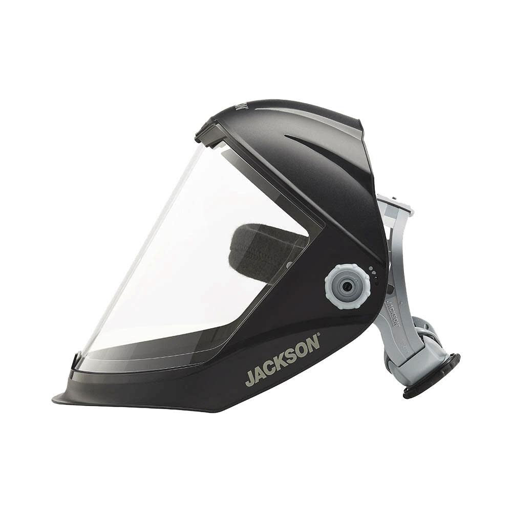 Lightweight MAXVIEW Premium Face Shield with Ratcheting Headgear Clear Tint Anti-Fog Coating Black 14201