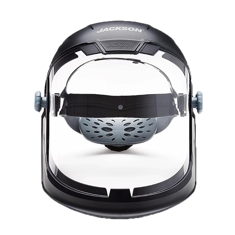 Lightweight MAXVIEW Premium Face Shield with Ratcheting Headgear Clear Tint Uncoated Black 14200