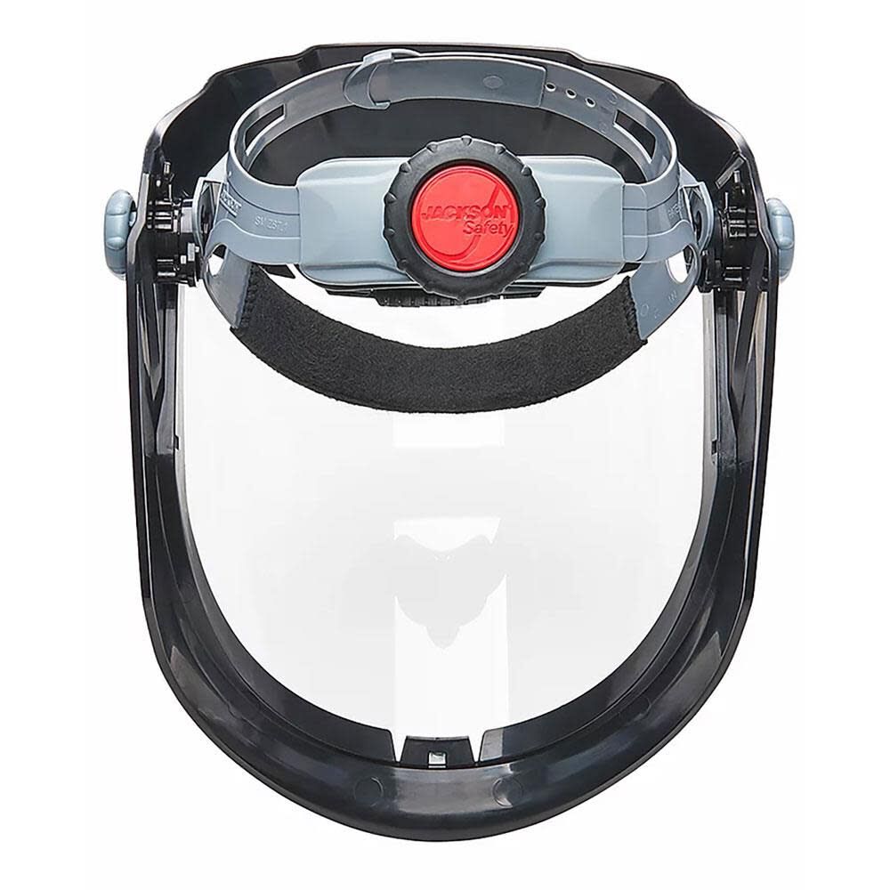 Lightweight MAXVIEW Premium Face Shield with Ratcheting Headgear Clear Tint Uncoated Black 14200