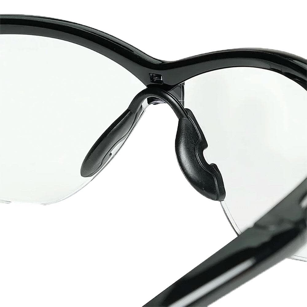 Lightweight Ultra-Strong SG Safety Glasses with Soft Touch Temples and Flexible Nose Piece Anti-Fog Coating Clear Lens Black Frame 1 Pair 50001