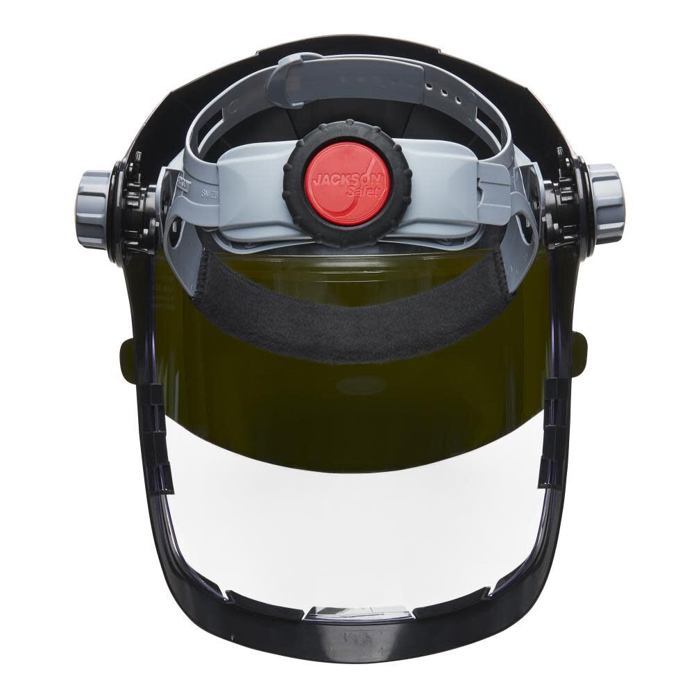 QUAD 500 Premium Multi-Purpose Face Shield - Clear Window with Shade 5 IR Flip Visor - Anti-Fog Coating - 370 Speed Dial Ratcheting Headgear 14230