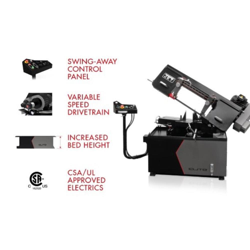 10 x 18 Semi Auto Dual Mitering Horizontal Bandsaw Hydraulic Vise 891080