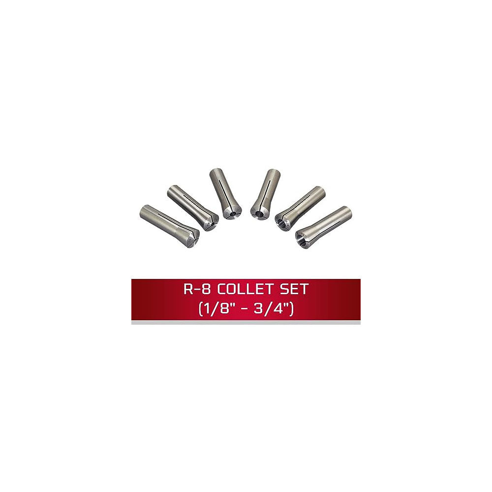 1/8 to 3/4 in R-8 Tapered Collet Set 6pc 650132