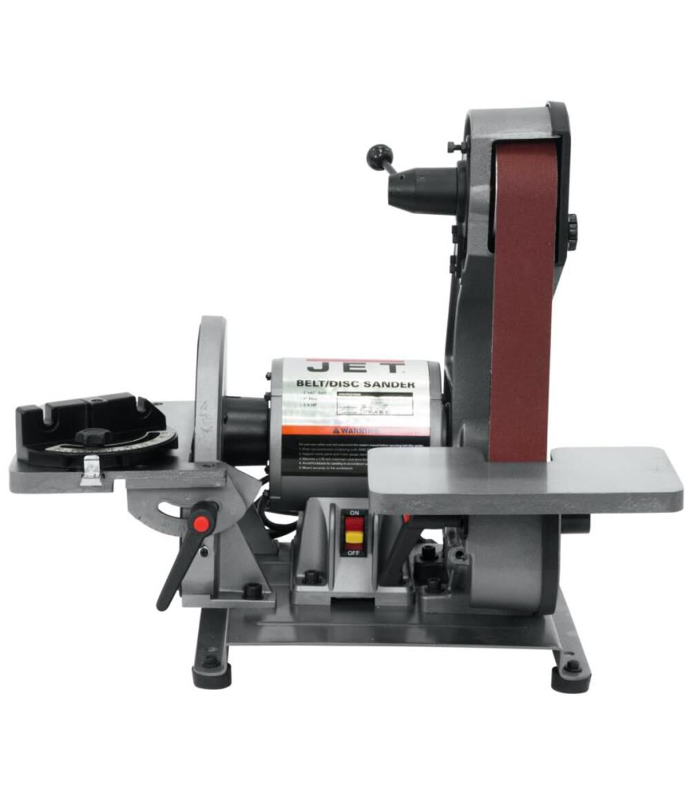 8-Inch Benchtop Belt and Disc Sander with Deluxe Miter Gauge, Removable Platen, and Adjustable Table Tilt 577004