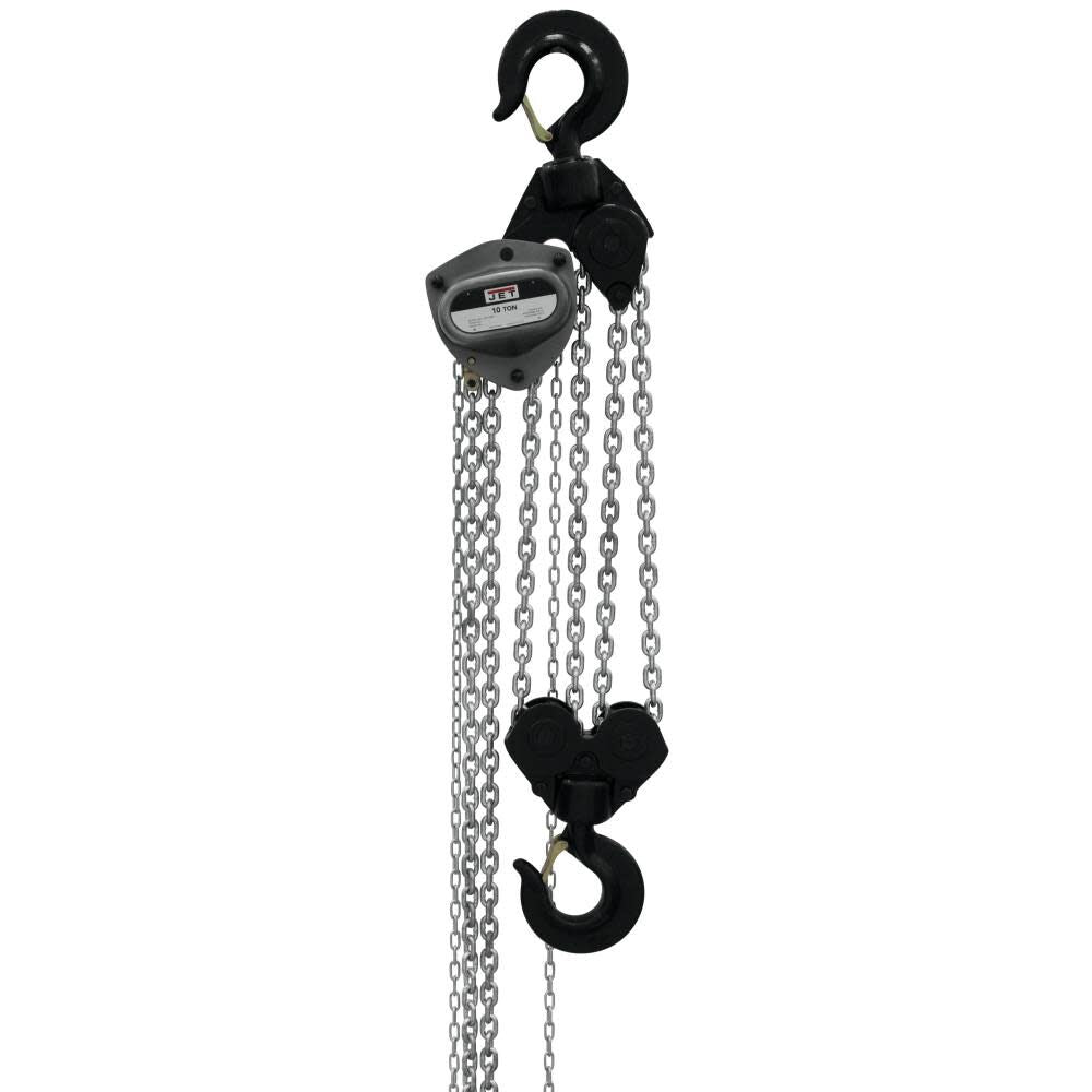 L-100 1000WO-10 10-Ton Hand Chain Hoist with 10' Lift &Overload Protection 108100