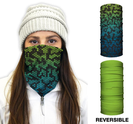 Boy Thermal Face Guard Reversible Geometric and Green Pattern TH-GEOGREEN