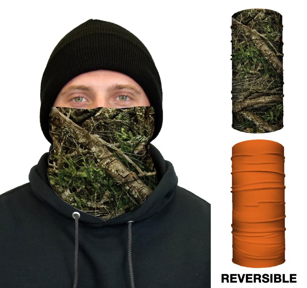 Thermal Face Guard - Reversible Tree Camo and Orange Pattern TH-TREE