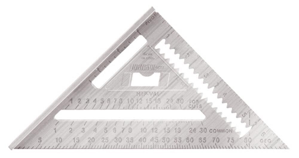 7 In. Johnny Square Professional Aluminum Rafter Square with Manual RAS-1