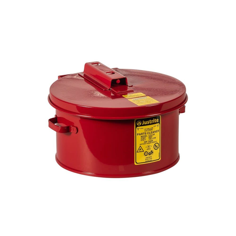 1 Gallon Red Steel Dip Tank for Cleaning Parts 27601