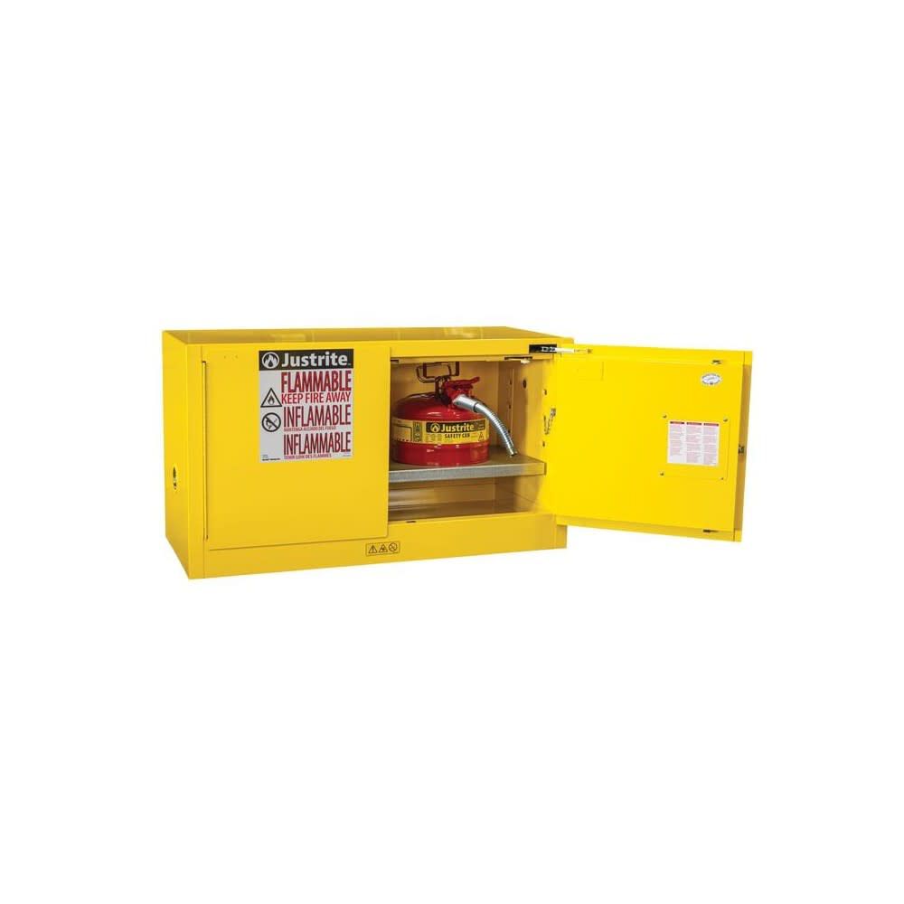 17 Gallon Yellow Steel Self Close Flammable Safety Cabinet 891720