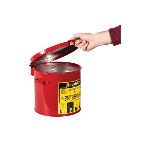 2 Gallon Red Steel Countertop Oily Waste Can for Small Wipes 9200