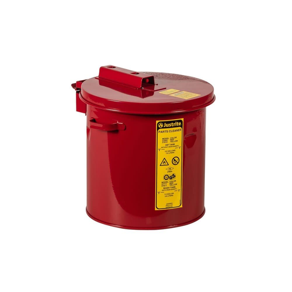 2 Gallon Red Steel Dip Tank for Cleaning Parts 27602