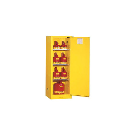 22 Gallon Yellow Steel Self Close 3 Shelf Flammable Cabinet 892220