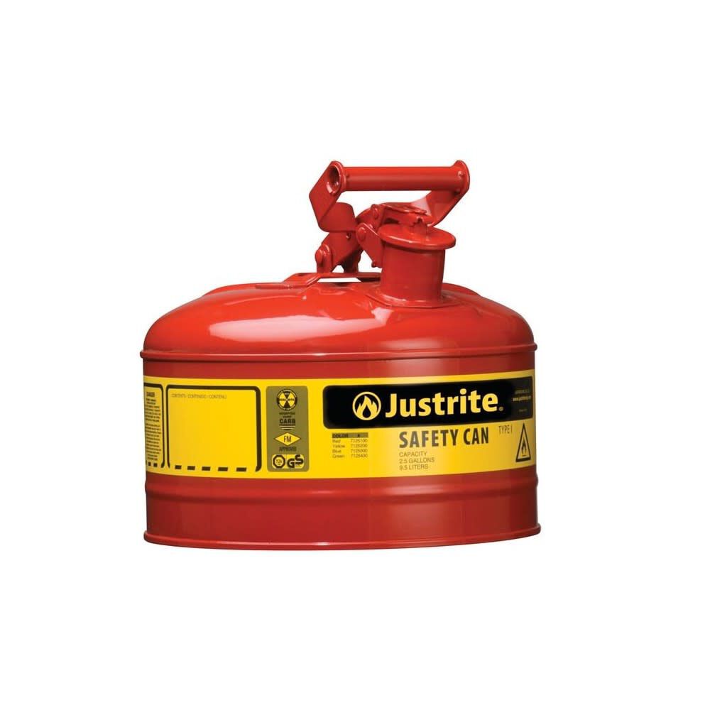 2.5 Gal Steel Safety Red Gas Can Type I with Flame Arrester 7125100