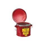 6 Quart Red Steel Hinged Cover Swab Pail 10471