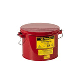 6 Quart Red Steel Hinged Cover Swab Pail 10471