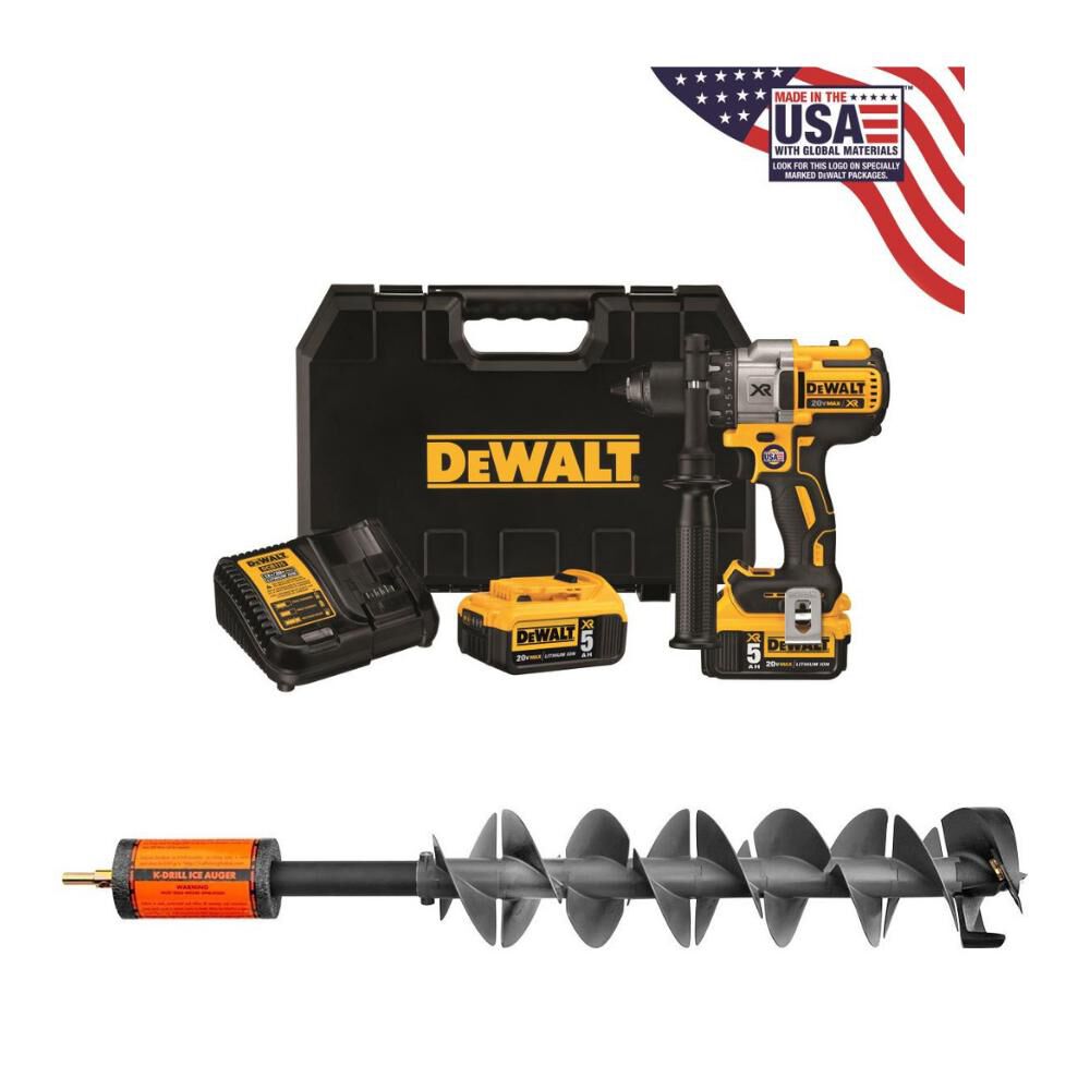 6in Ice Auger with DEWALT 20v MAX Drill Kit IDRL60DK