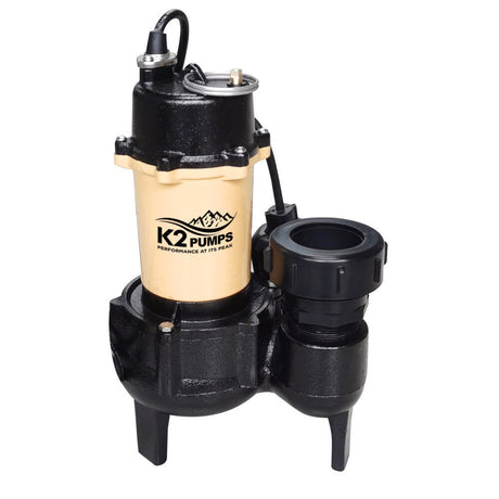 Pumps Sewage Pump 1/2 HP Cast Iron with Piggyback Tethered Switch SWW05002TPK