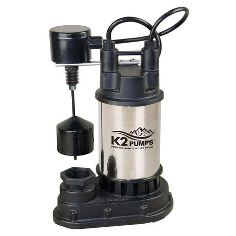Pumps Sump Pump 1/2 HP Stainless Steel with Direct in Vertical Switch SPS05001VDK
