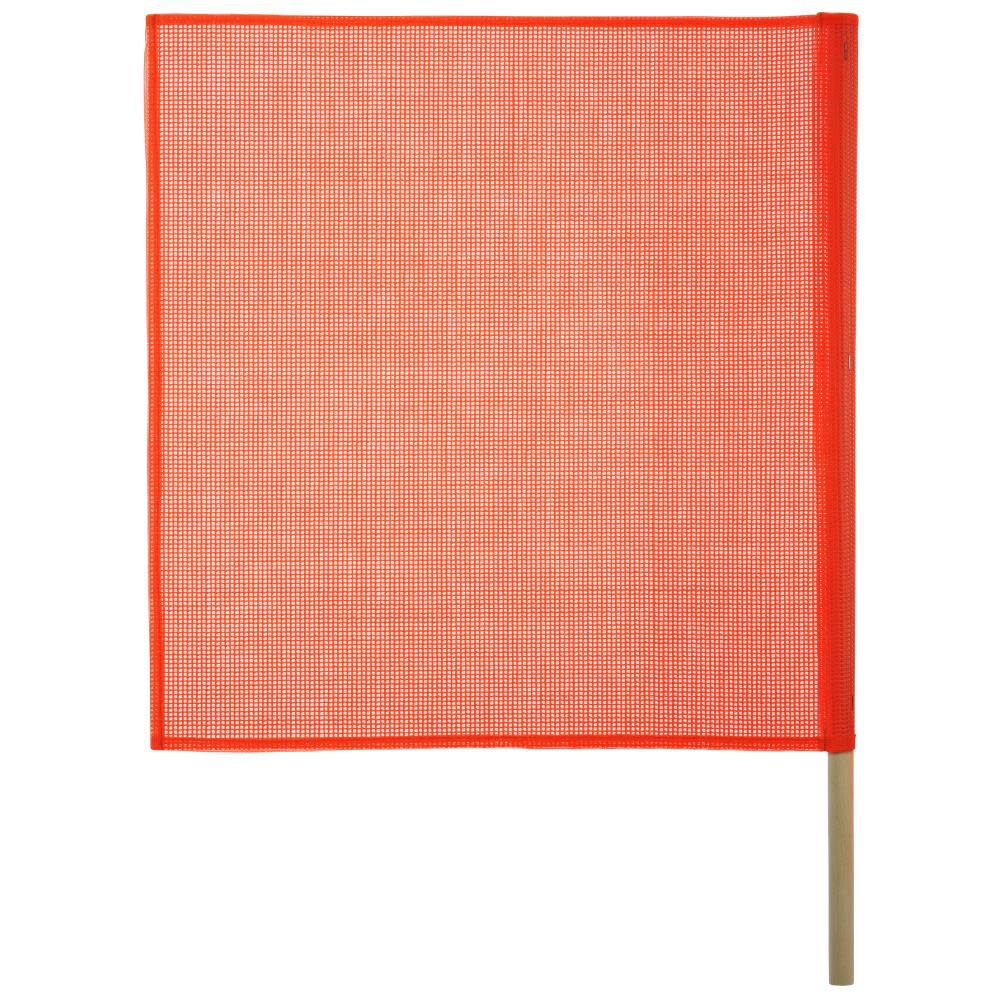 DOT Compliant 18In x 18In Mesh Safety Flag with Wooden Dowel 4901