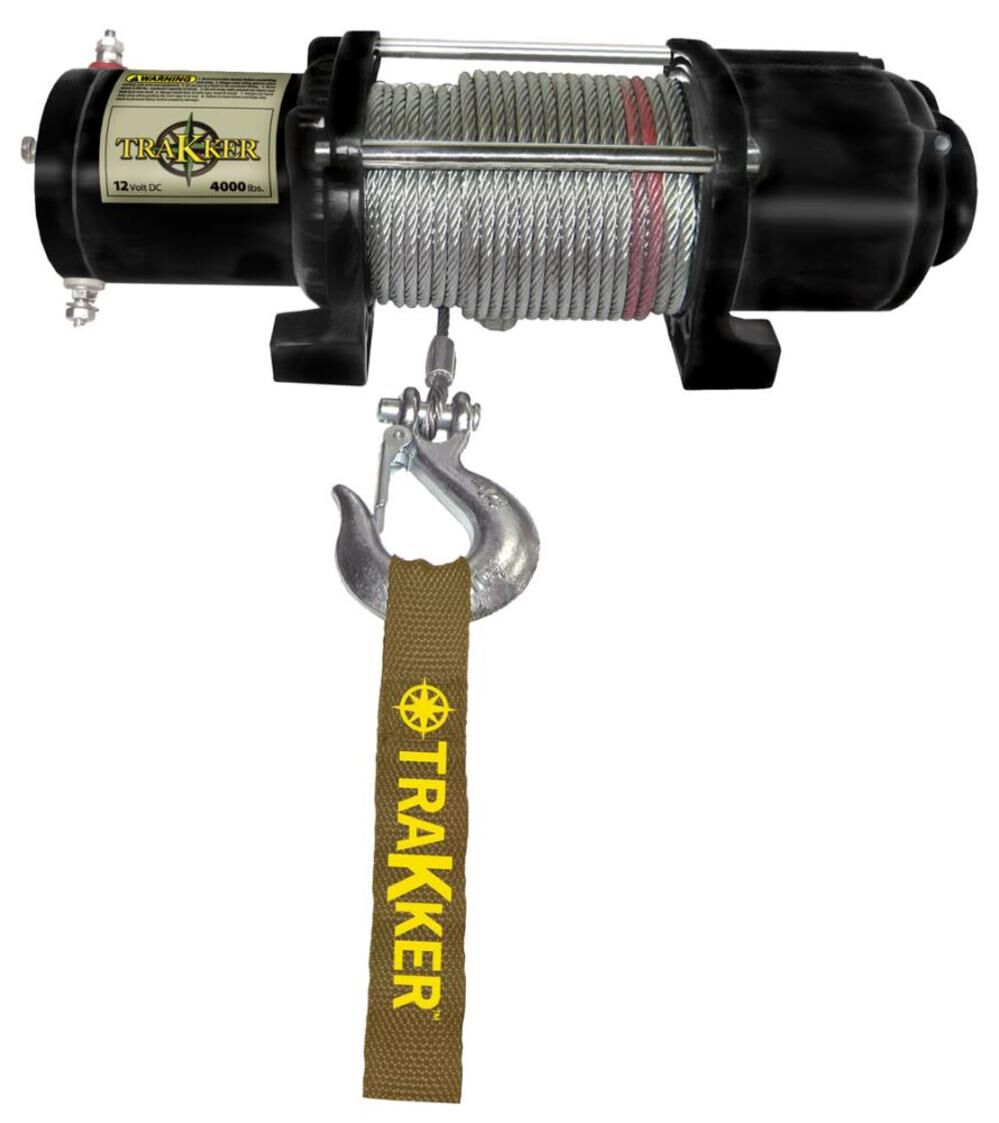 Electric Winch 4000 lb. Single Line Pull 12 V DC Black KT4000