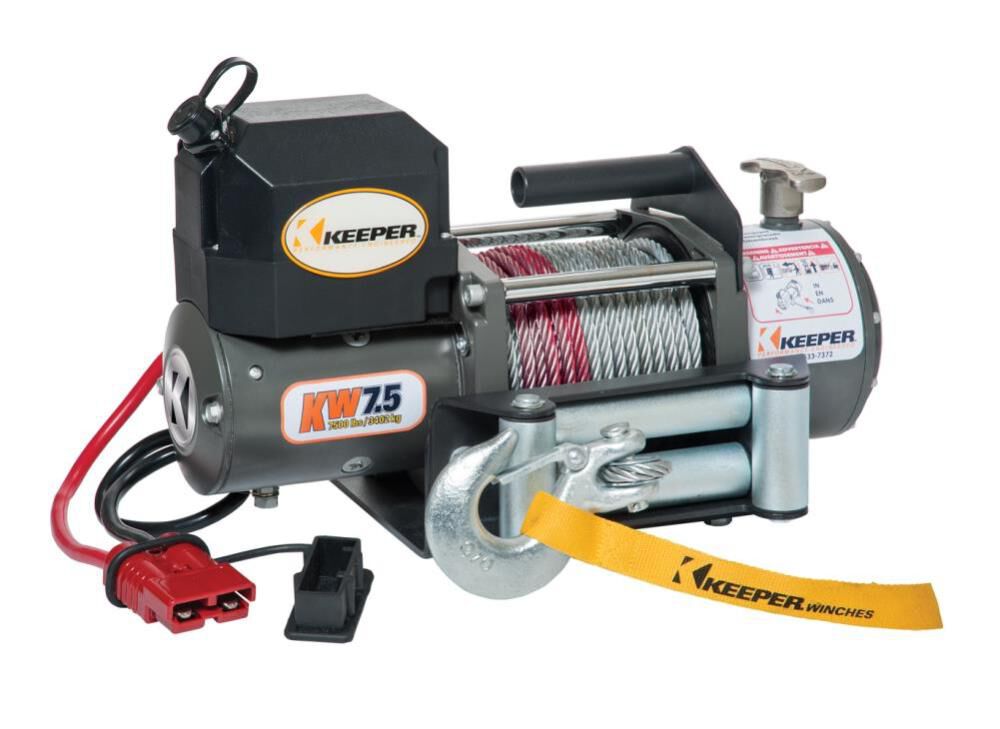 Electric Winch 7500 lb. Single Line Pull 12 V DC with Wireless Remote KW75122RM