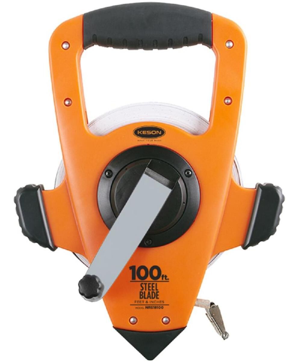 100 ft. Open Reel Steel Tape Measure Speed Rewind Feet and Inches NRS18100