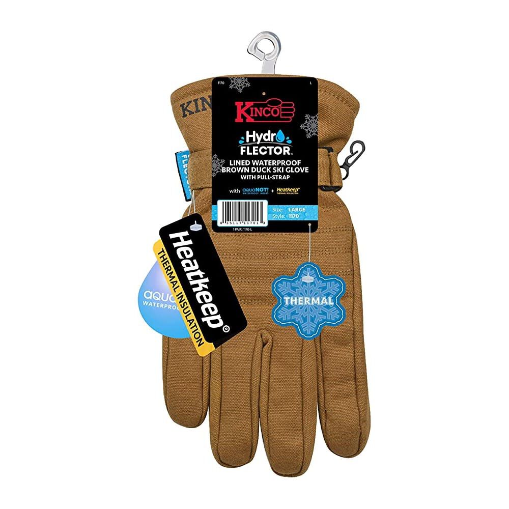 Brown HydroFlector Waterproof Duck Ski Glove XL 1170-XL