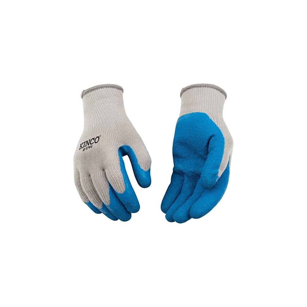 Gray/Blue Poly-Cotton Knit & Latex Palm Glove 1791K520