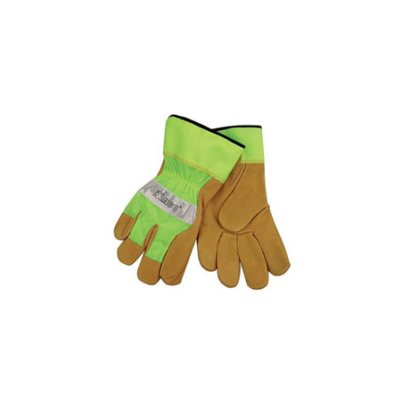 Hi-Vis Green Grain Golden Pigskin Leather Palm Glove Large 1919-L