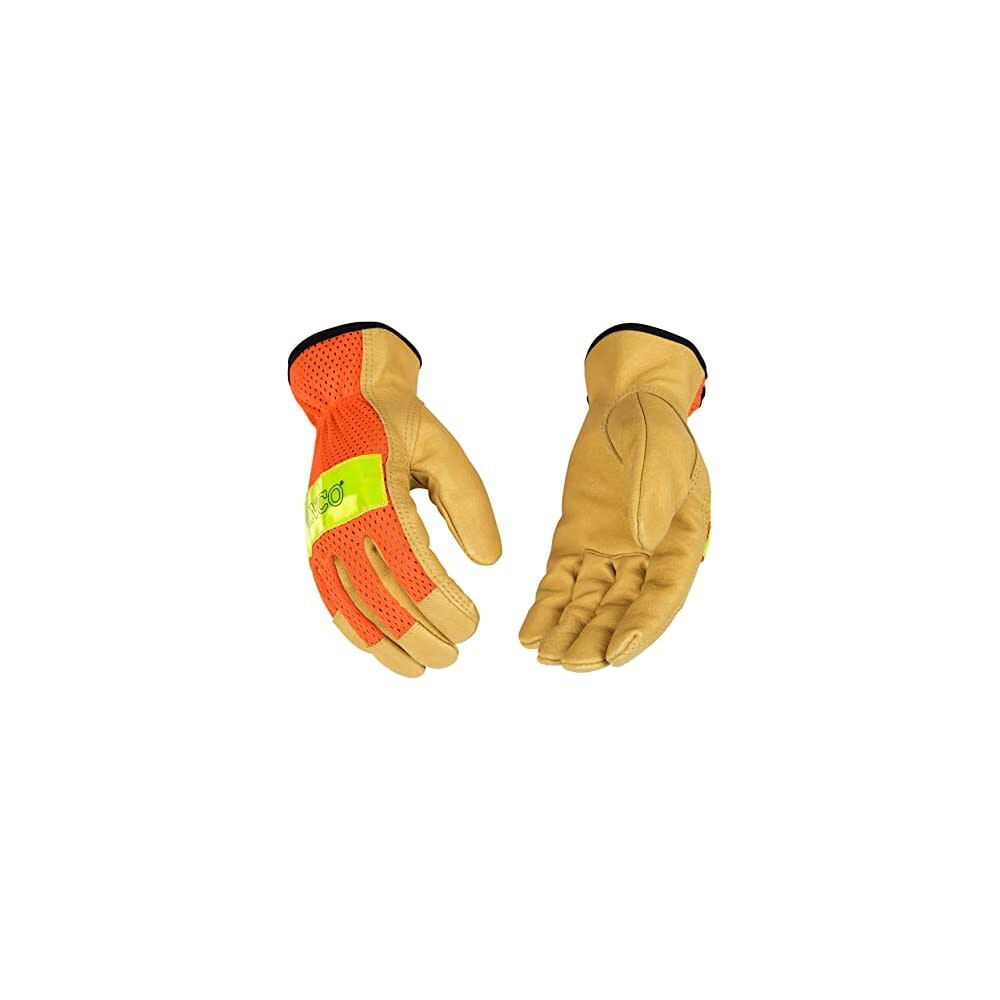 Hi-Vis Orange Mesh & Grain Pigskin Palm Glove 909K520