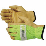 High-Visibility Lime Green Pigskin Leather Gloves 908K520