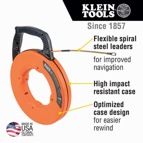 Tools 100' MG FBG Fish Tape with Leader 56380