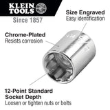 Tools 1/2in Standard 12pt 1/2in Drive Socket 65801