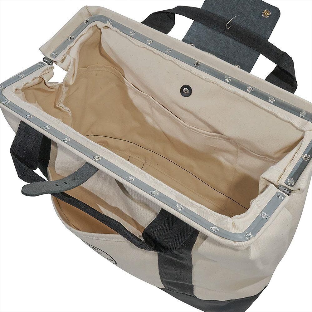 18in Canvas Tool Bag Leather Bottom 500318