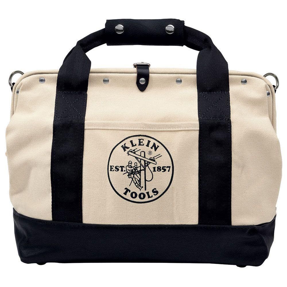 18in Canvas Tool Bag Leather Bottom 500318