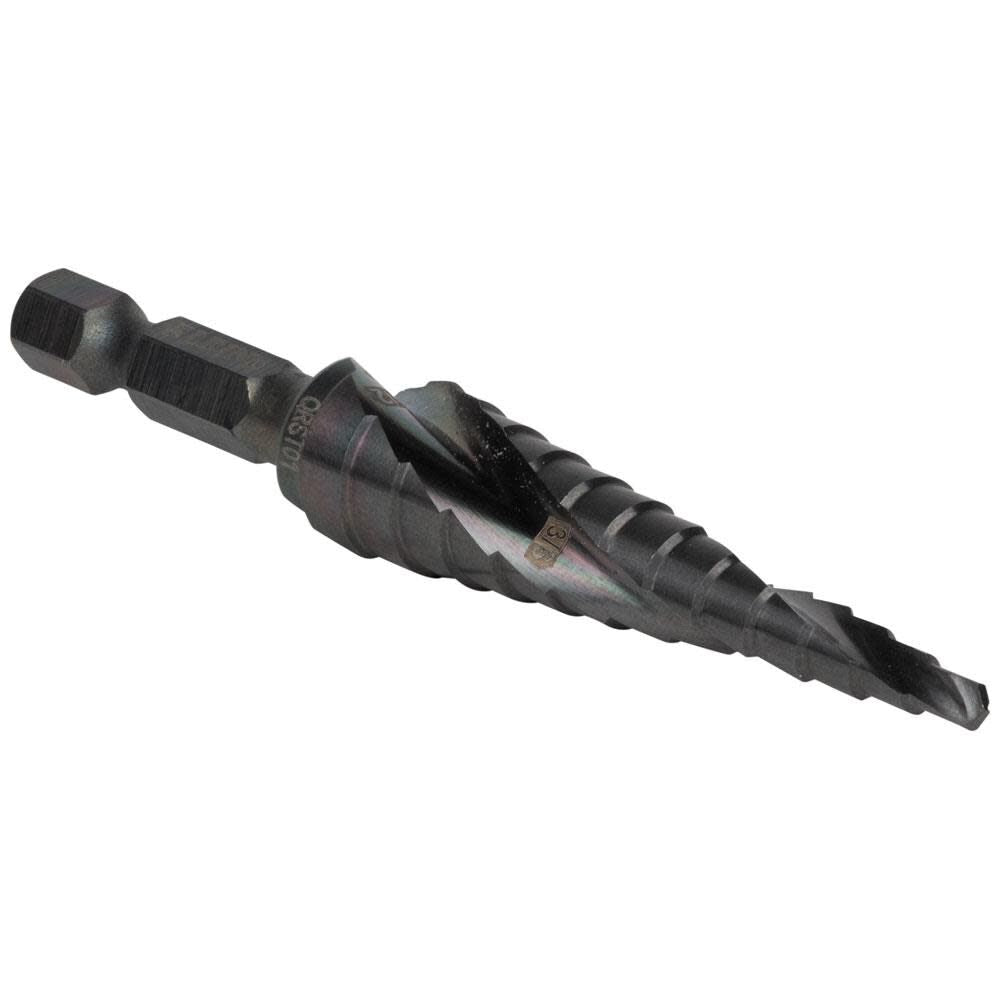 1/8in to 1/2in Quick Release Sprial Flute Step Drill Bit QRST01