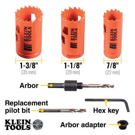 Tools 3-Piece Hole Saw Kit w/ Arbor 32905