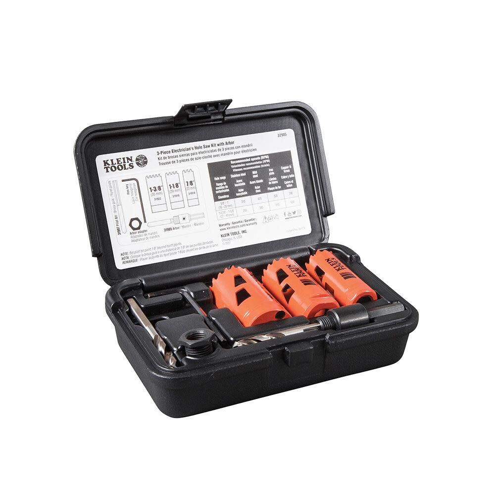 3-Piece Hole Saw Kit w/ Arbor 32905